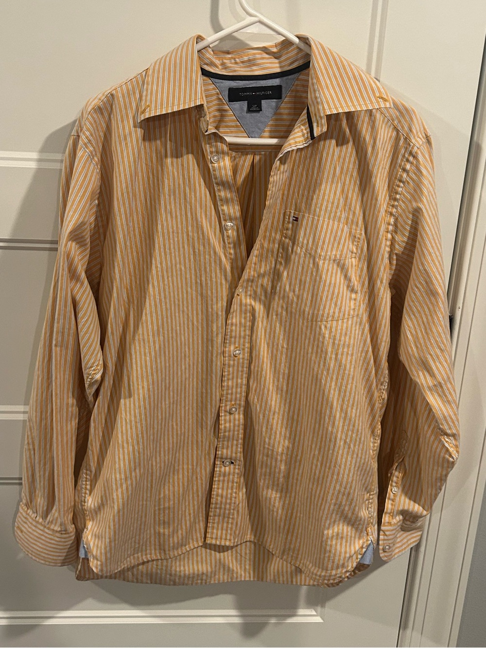 Tommy Hilfiger Men's Yellow & White Striped Button-Down Shirt